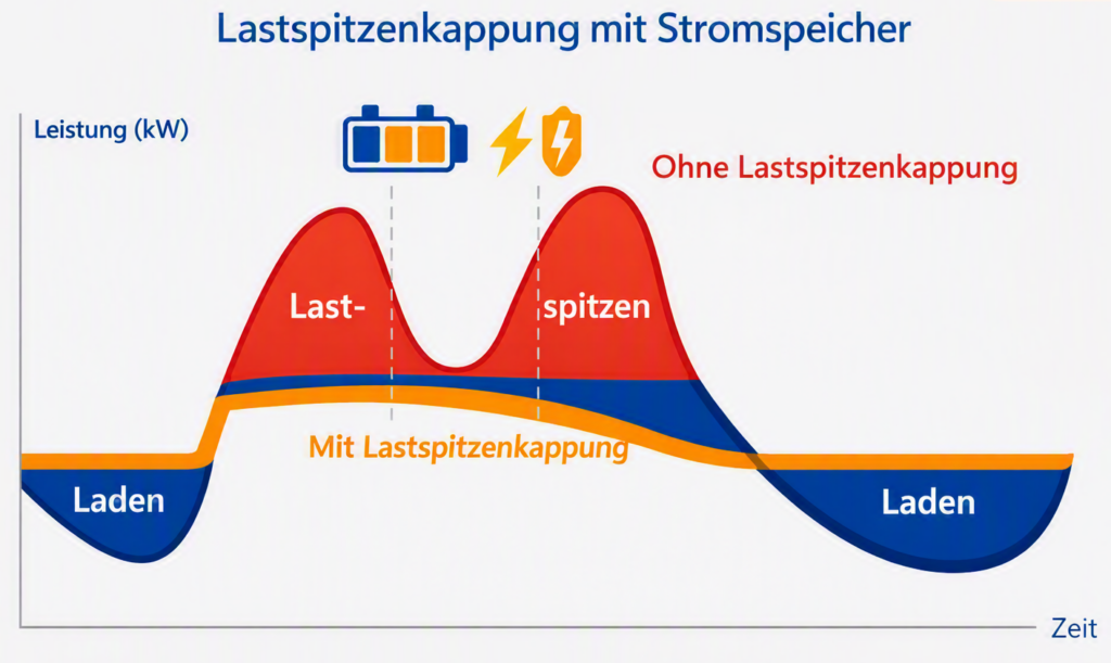 Lastspitzenkappung mit Stromspeicher